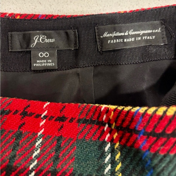 Plaid Tartan J.Crew Red and Black Sparkle Skirt - Picture 6 of 7